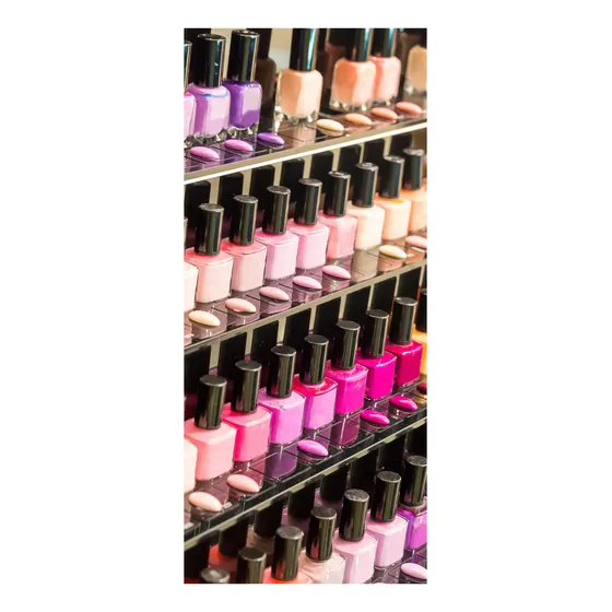 Adesivo Decorativo Para Porta ou Parede Salão De Beleza Manicure Conjunto de Diferentes Esmaltes Coloridos Para Unhas Loja de Cosméticos Ideal Para Decoração De Interiores Fácil Aplicação E Remoção