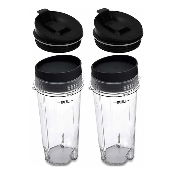 Juego Vaso Batidora 16 Oz Para Repuesto Ninja Tapa Sellado