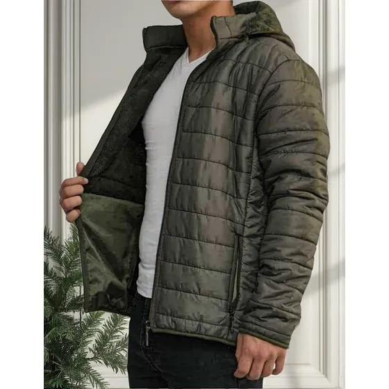 Casaca Corta Viento Con Forro Peluche Para Hombre