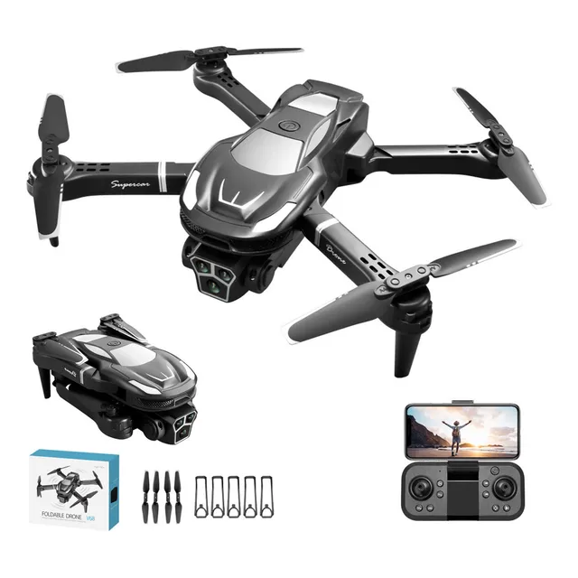 Drone A Control Remoto Con Cámara 4k Hd/2 Baterías/3 Cámara