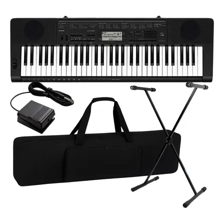 Kit Teclado Musical Casio Ctk2550 5/8 61 Teclas + Acessórios 127/220v Preto