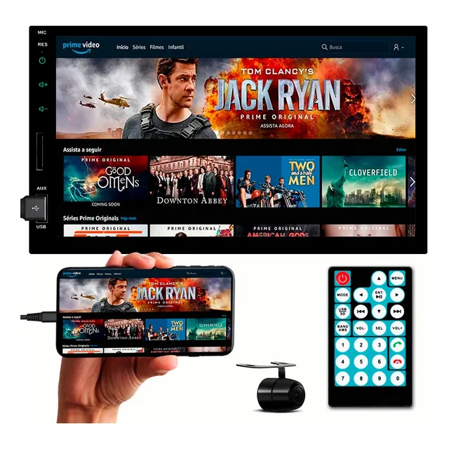 Multimidia 7 Polegadas Espelhamento Bluetooth Fm Usb Camera