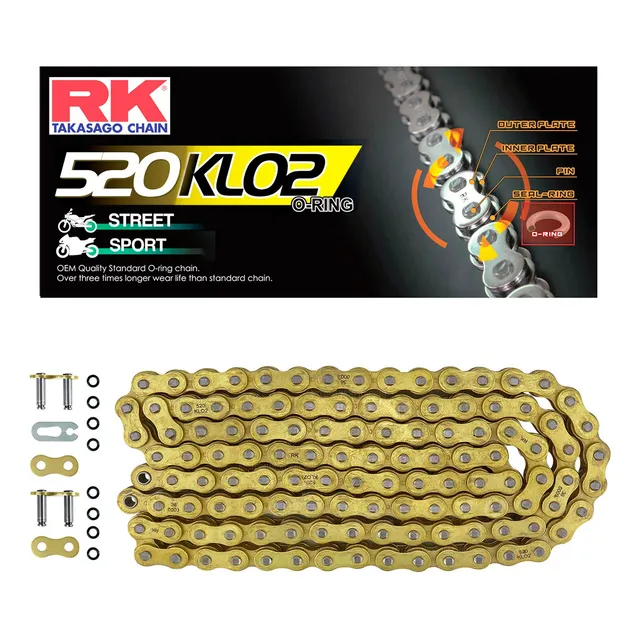 Cadena De Transmision Rk 520 X 120 Con Oring Dorada