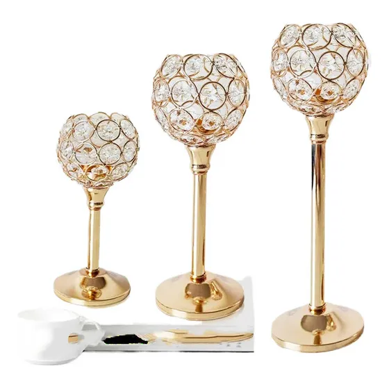 Conjunto 3 Velários De Casamento, Cristal E Metal, Elegante