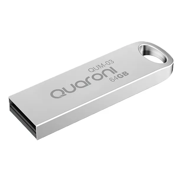 Quaroni RAM-3944 memoria usb 64gb 2.0 metálica color plateado liso