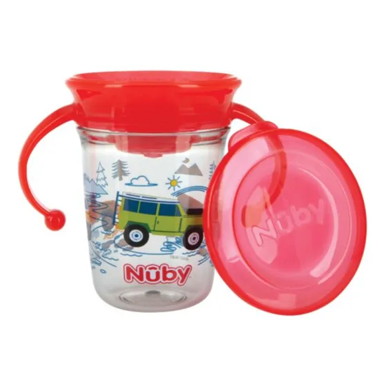 Taza Wonder 2 Asas Impresas En 360 Grados Rojo - Nuby Carro