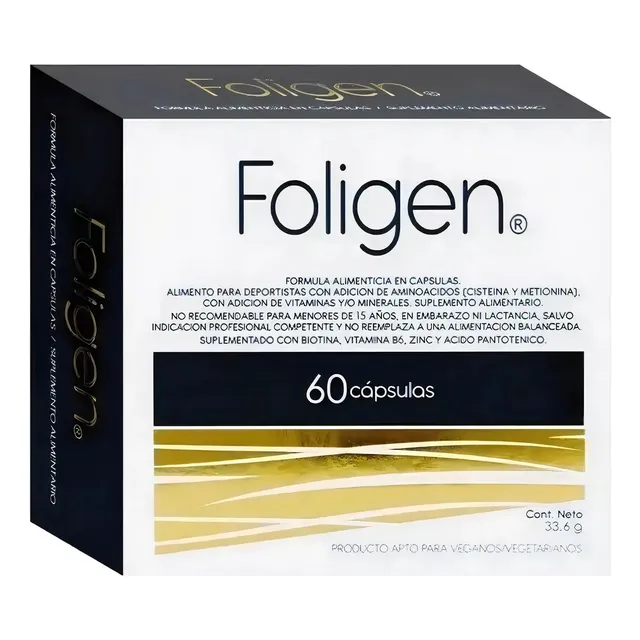 Foligen Suplemento Con Biotina Y Vitaminas 60 Capsulas