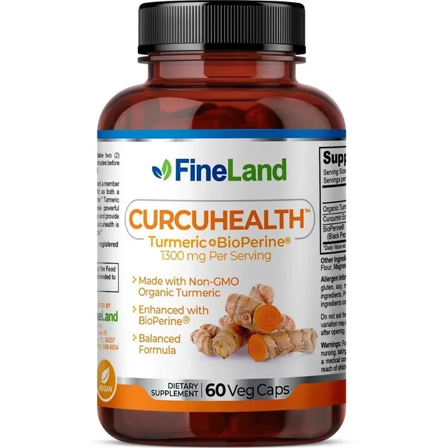 Curcuma 1300mg 60 Cap Fineland - Unidad a $8829