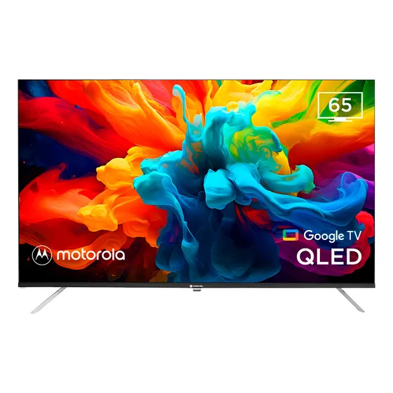 Smart Tv Motorola 65'' Qled! 4k Uhd Google Tv Comando P/ Voz