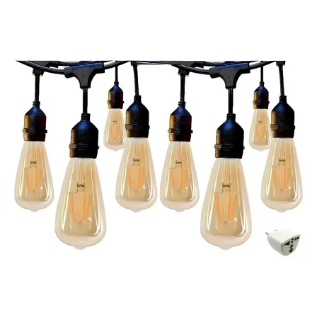 Guirnalda Luces Led Ampolletas E27 Incluidas 10m Decorativas Luces Cálida