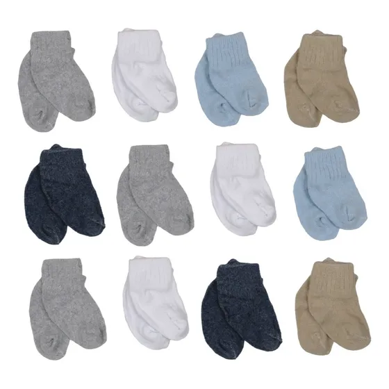 Calceta Para Bebes Y Niños De Algodón Blanca/colores (12pzs)