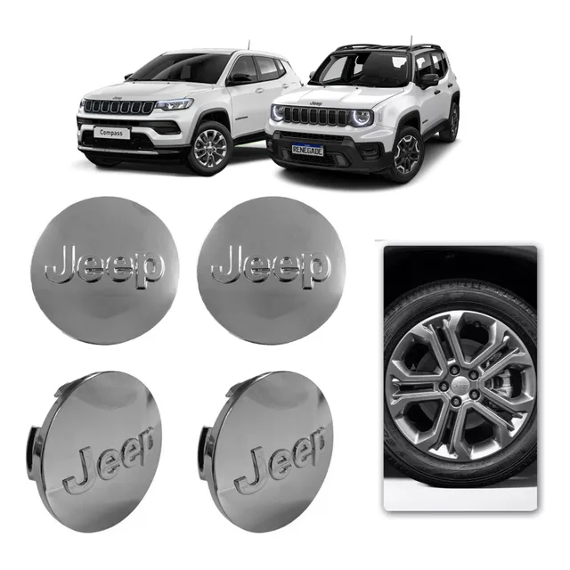 Calota Logo Roda Jeep Compass Renegade Original