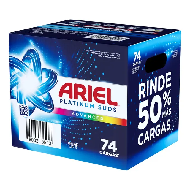 Detergente Para Ropa En Polvo Ariel Platinum 7.9 Kg