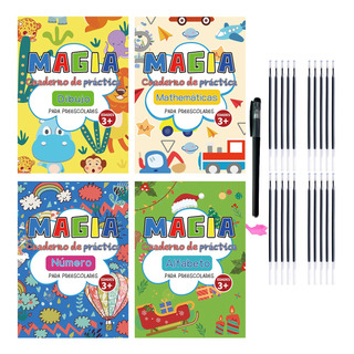 4 Cuadernos De Caligrafía Reutilizables Español+20 Repuestos 4 Cuadernos De Caligrafía Reutilizables Español+20 Repuestos