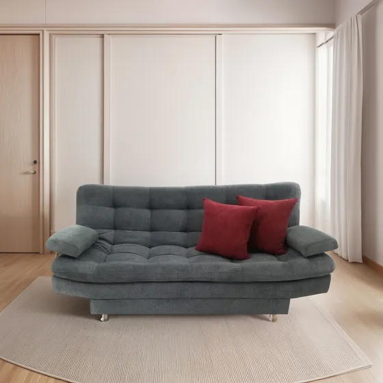 Sofacama Moltochic 3 Posiciones Lino Gris Cojines De Regalo