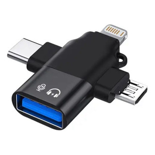 Adaptador Otg 3 En 1 Para iPhone Micro V8 Usbc A Usb Hembra Adaptador Otg 3 En 1 Para iPhone Micro V8 Usbc A Usb Hembra