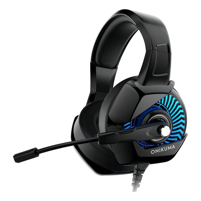 Auricular Onikuma K6 Gaming 3.5mm Luces Led Ps4 Play Pc Negro Con Azul
