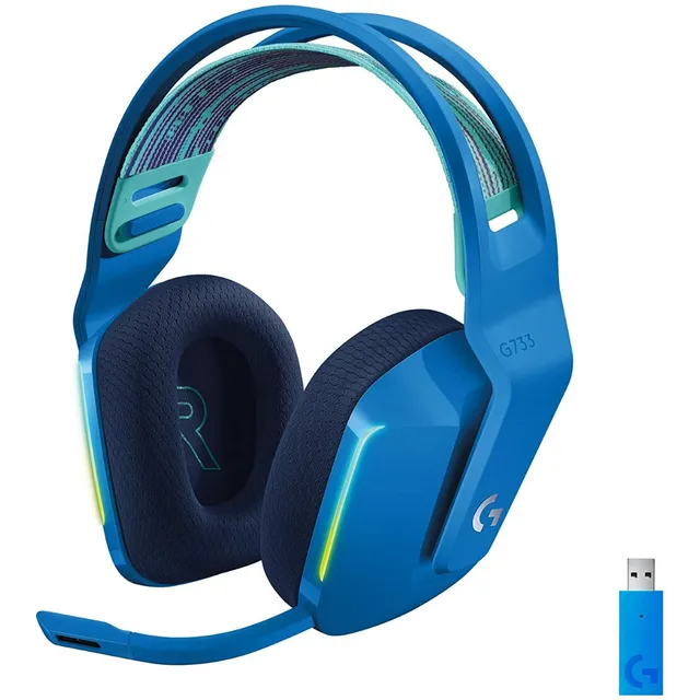 Auriculares Gamer Inalambricos Logitech G733 Rgb Azul Backup