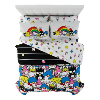 Juego De Edredon Y Sabanas Hello Kitty & Friends, Queen,7... Juego De Edredon Y Sabanas Hello Kitty & Friends, Queen,7...