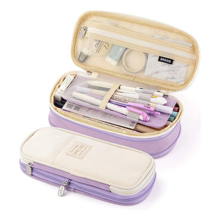 Estuche Para Lápices Gran Capacidad 4 Compartimientos Morado Estuche Para Lápices Gran Capacidad 4 Compartimientos Morado