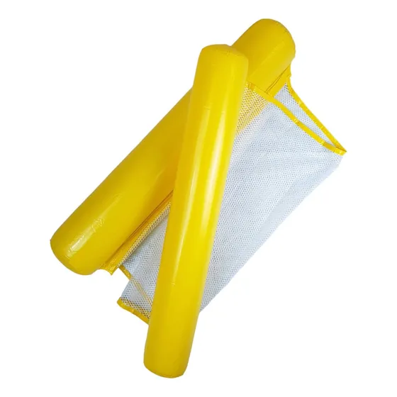 Hamaca Inflable Con Red Para Piscina, Cama Flotante De 102 Color Amarillo