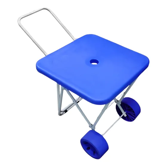 Mesa Plegable Y Carrito De Playa Para Reposeras 2 En 1