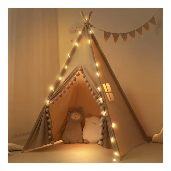 Tienda De Tipias Para Niños Rongfa Con Luces Y Pompones Y De