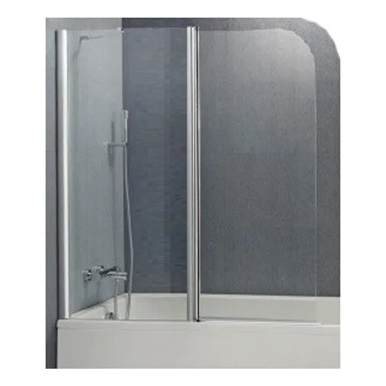 Mampara Rodas Gorena Sobre Bañera 120cm 2 Hojas Armazón Plateado Panel Transparente