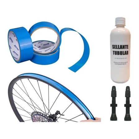 Kit Tubular Valvulas Liquido Sellante Tubeless Bicicleta Mtb