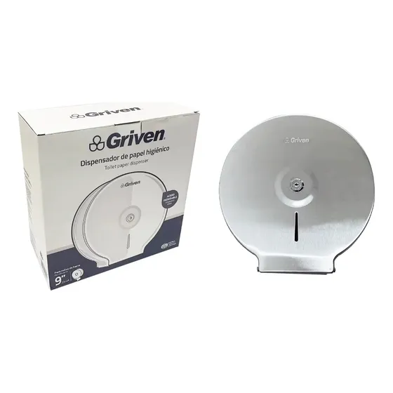 Dispensador De Papel Higienico Acero Inox 9  Con Cerradura