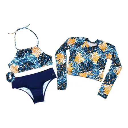 Kit 3 Peças Biquini Juvenil + Cropped Proteção Uv Grappin