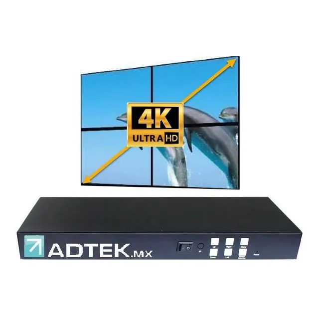 2x2 Videowall Controlador Entrada Hdmi 4k Sky Cable Lap Pc