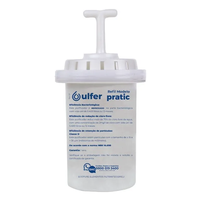 Vela Filtração Refil Jarra Purificadora De Água Pratic Ulfer