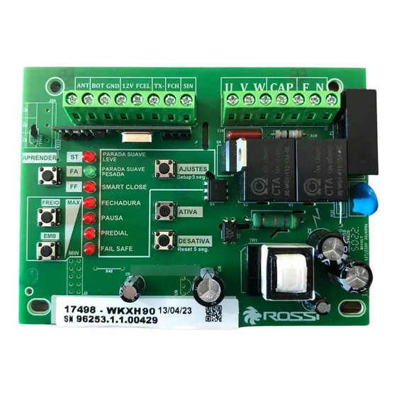 Placa De Comando Central Rossi Nkxh90 Para Portão Eletrônico