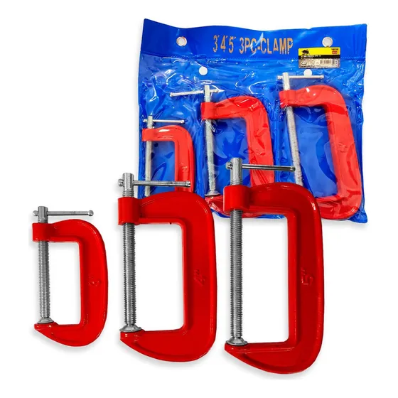 Prensas Tipo C Set 3pcs Carpintería Sargento Toro Negro
