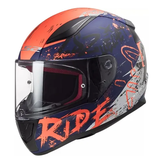 Casco Moto Ls2 Ff 353 Rapid Naughty Blue Orange Matt Helmet