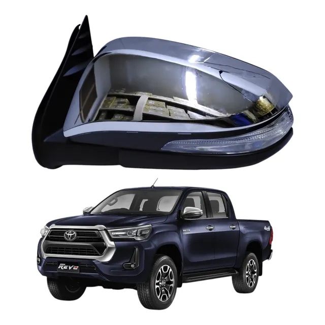 Espejo Elec Toyota Hilux 2016-2022 Izquierdo Cromado Con Luz