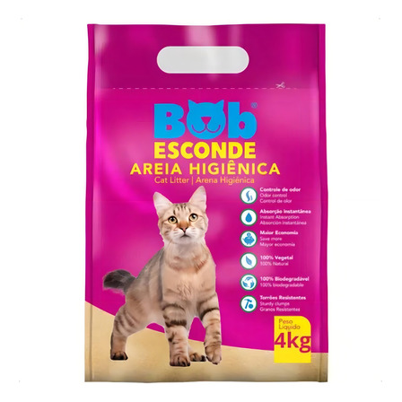 Areia Higiênica Para Gatos Mandioca Bob Esconde Saco De 4 Kgs Areia Higiênica Para Gatos Mandioca Bob Esconde Saco De 4 Kgs