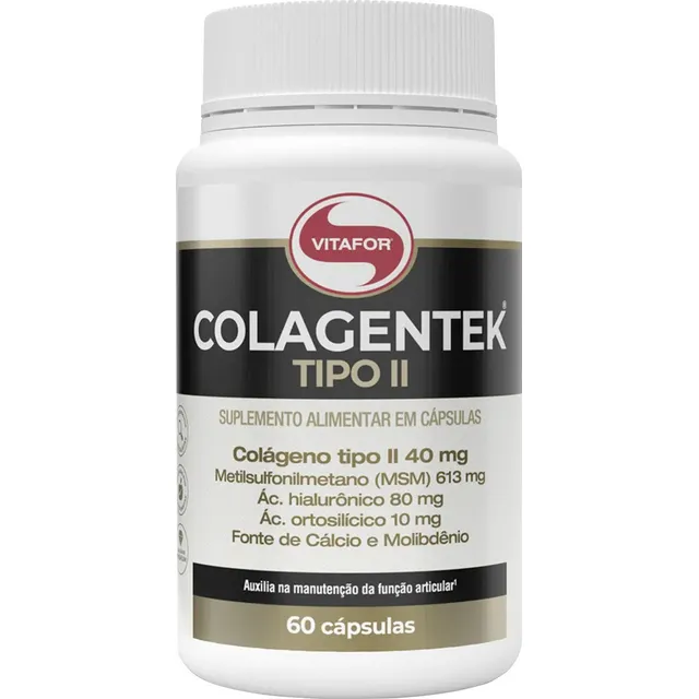 Colágeno Tipo 2 + Msm + Ácido Hialurônico Colagentek Vitafor