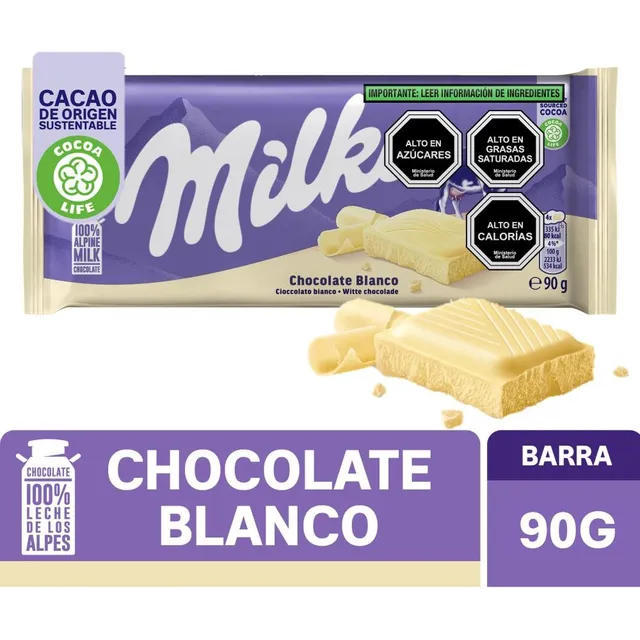 Chocolate Blanco Milka 90g