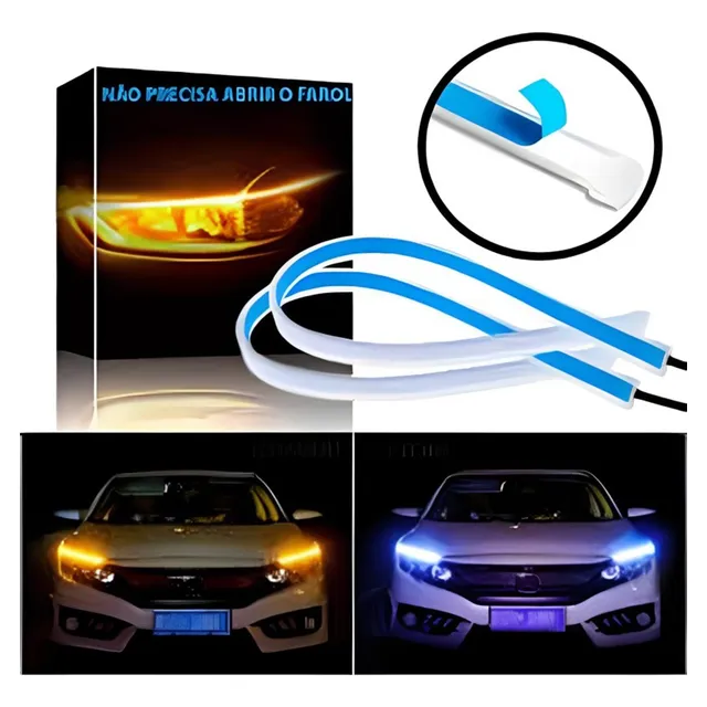 Auto X2 Cinta Tira Led Señal Giro Streamer Luz Barra 60cm