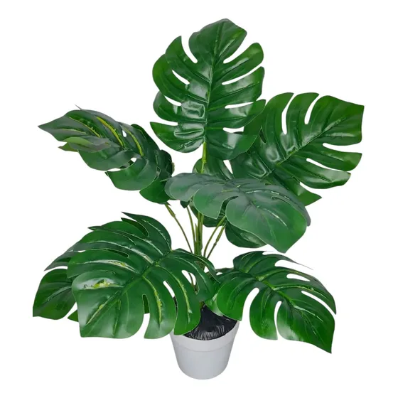 Planta  Decorativa Artificial Mata De Hojas Arbusto Monstera