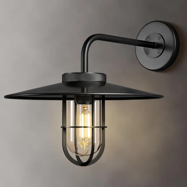 Luz Granero Para Exterior Casa 13.7  Color Negro S Porche Al