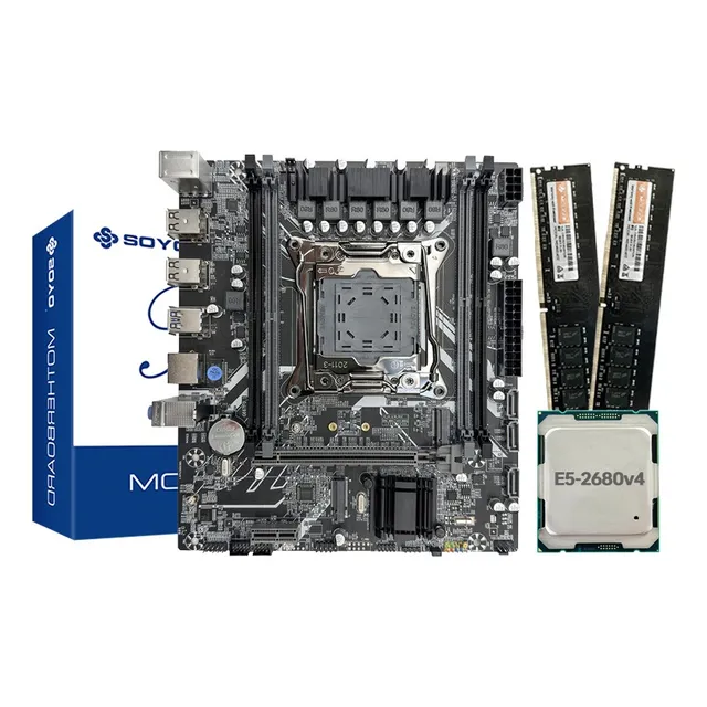 Soyo Kit Placa Madre Cpu X99 Intel Xeon E5 2680v4 32 Gb De