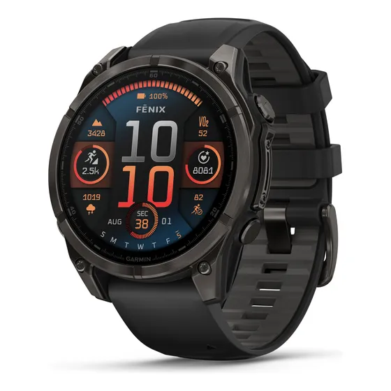 Garmin Fenix 8 Zafiro Amoled 47mm Carbon Gray/peblle Gray