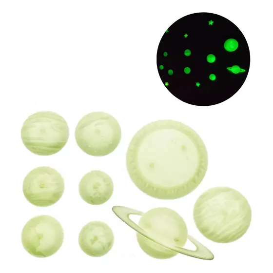 Planetas 3d Fluorescentes Figuras Brillo Oscuridad Adhesivo
