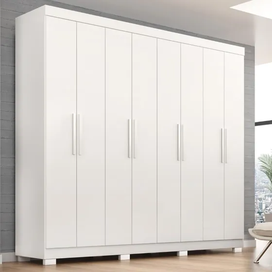 Guarda Roupa Casal Lisboa 8 Portas 4 Gavs  Com Pés