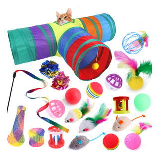Set De Juguetes Para Gatos Con Túnel Plegable Set De Juguetes Para Gatos Con Túnel Plegable