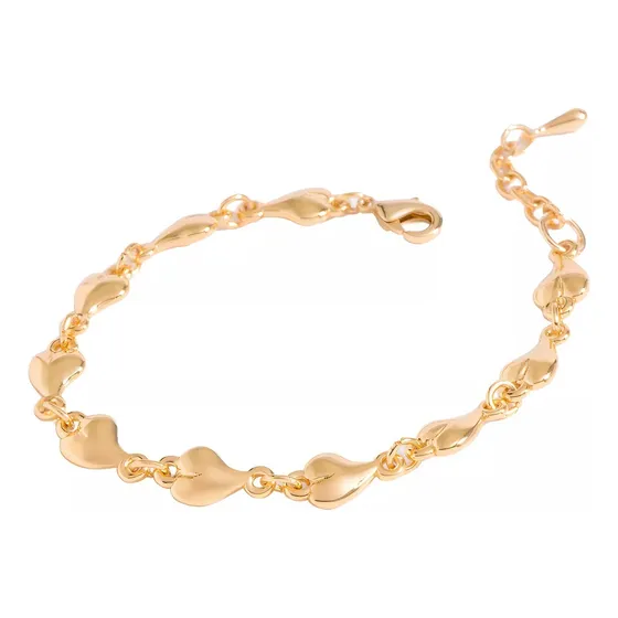 Pulsera Nice De Corazones Bañada En Oro 18 Kilates