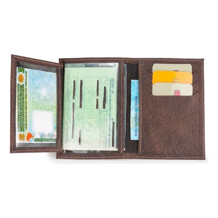 Porta Cnh Crlv Slim Masculino Em Couro De Alta Qualidade